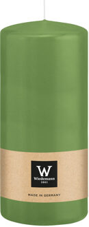 Cilinderkaars/stompkaars - lichtgroen - 15 x 7 cm - 63 branduren
