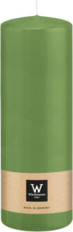 Cilinderkaars/stompkaars - lichtgroen - 20 x 7 cm - 103 branduren