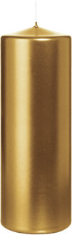 Cilinderkaars/stompkaars - metallic goud - 20 x 7 cm - 103 branduren