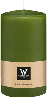 Cilinderkaars/stompkaars - olijfgroen - 12 x 6 cm - 33 branduren