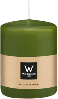 Cilinderkaars/stompkaars - olijfgroen - 6 x 8 cm - 29 branduren