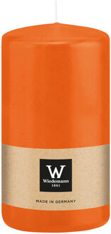 Cilinderkaars/stompkaars - oranje - 12 x 6 cm - 33 branduren