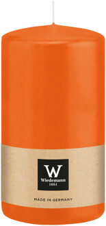 Cilinderkaars/stompkaars - oranje - 13 x 7 cm - 52 branduren
