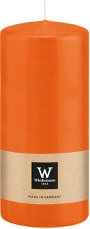 Cilinderkaars/stompkaars - oranje - 15 x 7 cm - 63 branduren