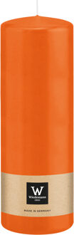 Cilinderkaars/stompkaars - oranje - 20 x 7 cm - 103 branduren