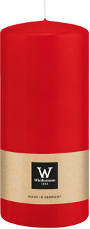 Cilinderkaars/stompkaars - rood - 15 x 7 cm - 63 branduren