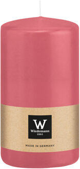 Cilinderkaars/stompkaars - roze - 12 x 6 cm - 33 branduren