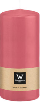 Cilinderkaars/stompkaars - roze - 15 x 7 cm - 63 branduren