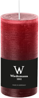 Cilinderkaars/stompkaars - rustieke kaars - bordeauxrood - 6 x 12 cm - 42 branduren