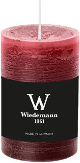 Cilinderkaars/stompkaars - rustieke kaars - bordeauxrood - 6 x 9 cm - 30 branduren