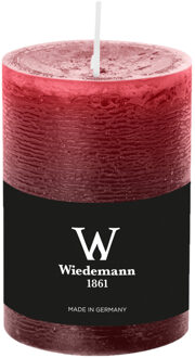 Cilinderkaars/stompkaars - rustieke kaars - bordeauxrood - 7 x 10 cm - 43 branduren