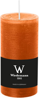 Cilinderkaars/stompkaars - rustieke kaars - cognac bruin - 6 x 12 cm - 42 branduren