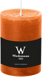 Cilinderkaars/stompkaars - rustieke kaars - cognac bruin - 7 x 10 cm - 43 branduren