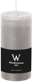 Cilinderkaars/stompkaars - rustieke kaars - lichtgrijs - 6 x 12 cm - 42 branduren