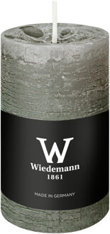 Cilinderkaars/stompkaars - rustieke kaars - lichtgrijs - 6 x 9 cm - 30 branduren