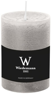 Cilinderkaars/stompkaars - rustieke kaars - lichtgrijs - 7 x 10 cm - 43 branduren