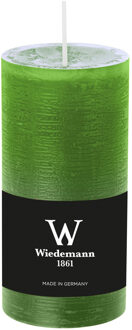 Cilinderkaars/stompkaars - rustieke kaars - lichtgroen - 6 x 12 cm - 42 branduren