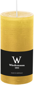 Cilinderkaars/stompkaars - rustieke kaars - okergeel - 6 x 12 cm - 42 branduren
