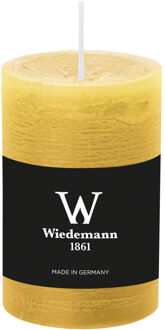 Cilinderkaars/stompkaars - rustieke kaars - okergeel - 6 x 9 cm - 30 branduren