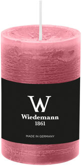 Cilinderkaars/stompkaars - rustieke kaars - oudroze - 6 x 9 cm - 30 branduren