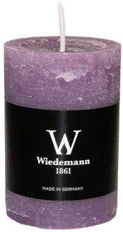 Cilinderkaars/stompkaars - rustieke kaars - paars - 6 x 9 cm - 30 branduren