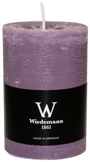 Cilinderkaars/stompkaars - rustieke kaars - paars - 7 x 10 cm - 43 branduren