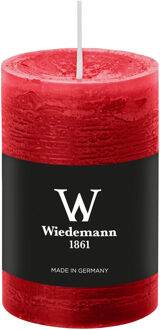 Cilinderkaars/stompkaars - rustieke kaars - rood - 6 x 9 cm - 30 branduren