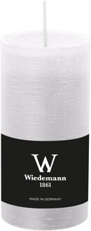Cilinderkaars/stompkaars - rustieke kaars - wit - 6 x 12 cm - 42 branduren