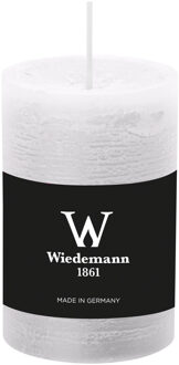 Cilinderkaars/stompkaars - rustieke kaars - wit - 6 x 9 cm - 30 branduren