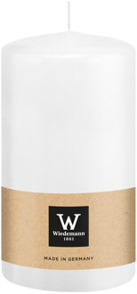 Cilinderkaars/stompkaars - wit - 13 x 7 cm - 52 branduren