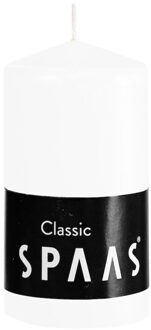 Cilinderkaars/stompkaars - wit - 1x - 6 x 10 cm - 25 branduren