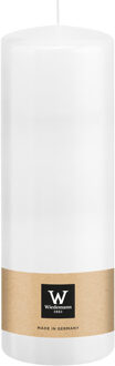 Cilinderkaars/stompkaars - wit - 20 x 7 cm - 103 branduren
