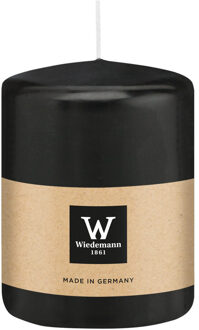 Cilinderkaars/stompkaars - zwart - 6 x 8 cm - 29 branduren