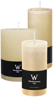 Cilinderkaarsen/stompkaarsen - set van 3 - rustieke kaars - creme wit - 10x14/7x16/6x12 cm