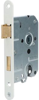 cilinderslot 1269/4 rechts - Doornmaat 50mm - Wit gelakte voorplaat - Met sluitplaat - Met bevestigingsmateriaal - In zichtverpakking