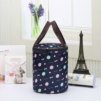Cilindrische Lunch Tas Draagbare Thermische Geïsoleerde Lunch Box Tote Koeler Ijs Zak Ronde Bento Pouch Waterdicht Voedsel Opbergzakken