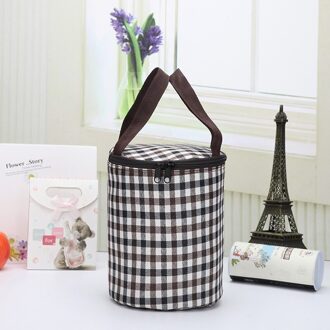 Cilindrische Lunch Tas Draagbare Thermische Geïsoleerde Lunch Box Tote Koeler Ijs Zak Ronde Bento Pouch Waterdicht Voedsel Opbergzakken