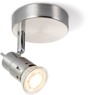 Cilindro LED Opbouwspot 9,5 cm - Mat staal Zilver