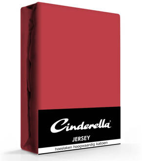 Cinderella hoeslaken - Tot 25cm matrasdikte - Jersey - 200x210|220 cm Rood