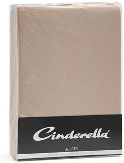 Cinderella Jersey Topper Hoeslaken - 100% Gebreide Jersey Katoen - 1-persoons (80/90x200/210 Cm) - Taupe