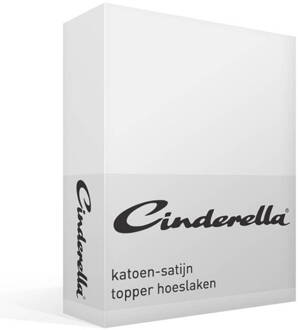 Cinderella Sundays - Topper Hoeslaken (tot 15 cm) - Satijn - 90x220 Wit