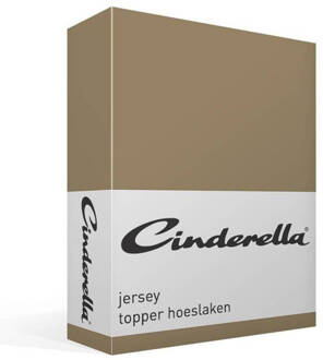 Cinderella topper hoeslaken (tot 12cm) - Jersey - 160x200/210cm - Bruin