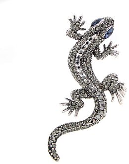 Cindy Xiang 2 Kleuren Beschikbaar Rhinestone Hagedis Broches Vintage Animal Broche Pin Volledige Rhinestone Inlay Pak Accessoires Cadeau zilver