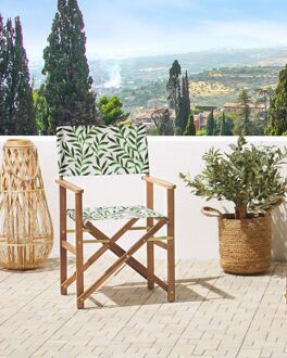 CINE - Tuinstoel set van 2 - Groen|Hout|Blad - Polyester Wit