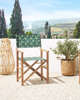 CINE - Tuinstoel set van 2 - Groen|Hout|Olijf - Polyester Wit