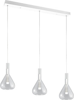 CINQUE LED Hanglamp - Cinque Cipera - 3 Lichtpunten van 5.6 Watt - Dimbaar - Aanpasbare Lichtkleur - Hoogte Aanpasbaar - Mat Wit - Metaal Zeer Warm Wit;Warm wit;Natuurlijk wit