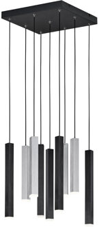 CINQUE LED Hanglamp - Cinque Civeto - 9 Lichtpunten van 3.5 Watt - Dimbaar - Aanpasbare Lichtkleur - Mat Zwart - Metaal Zeer Warm Wit;Warm wit;Natuurlijk wit