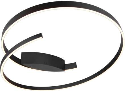 CINQUE LED Plafondlamp - Cinque Cinardi - 1 Lichtpunt van 48 Watt - Dimbaar - Aanpasbare Lichtkleur - Mat Zwart - Metaal Zeer Warm Wit;Warm wit;Natuurlijk wit