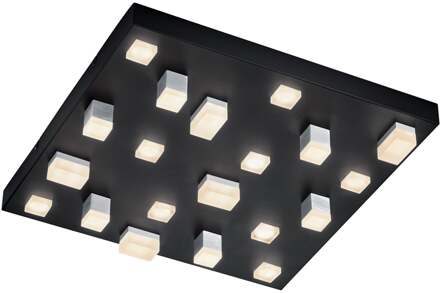 CINQUE LED Plafondlamp - Cinque Civeto - 20 Lichtpunten van 3 Watt - Dimbaar - Aanpasbare Lichtkleur - Mat Zwart - Metaal Zeer Warm Wit;Warm wit;Natuurlijk wit