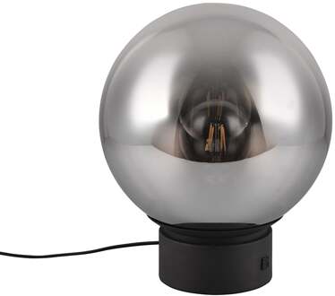 CINQUE LED Tafellamp - Trio Select Cinque Cipallone - 1 Lichtpunt tot 40 Watt - E27-Fitting - Ø30cm - Snoerschakelaar - Mat Zwart - Metaal